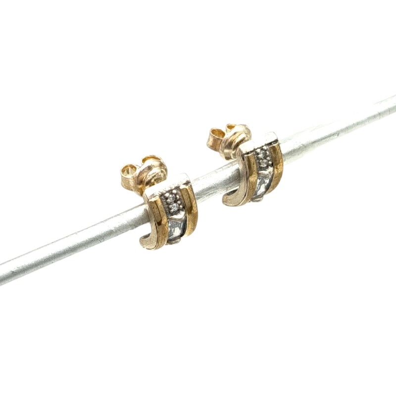 Caravanas barra-Plata y oro-Zirconia-CA5147 conpiedra