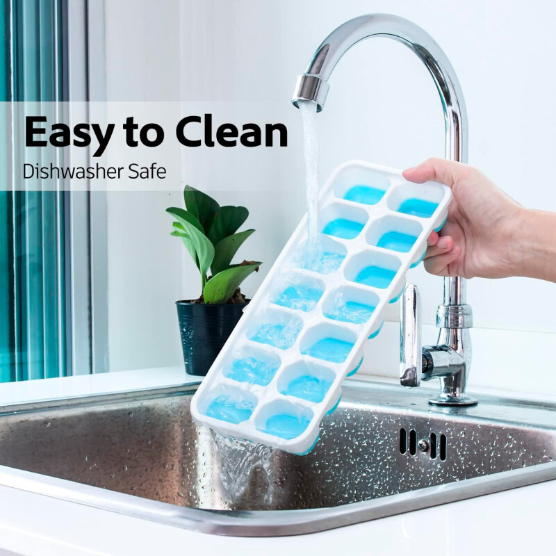 Hielera cubetera flexible de silicona Azul