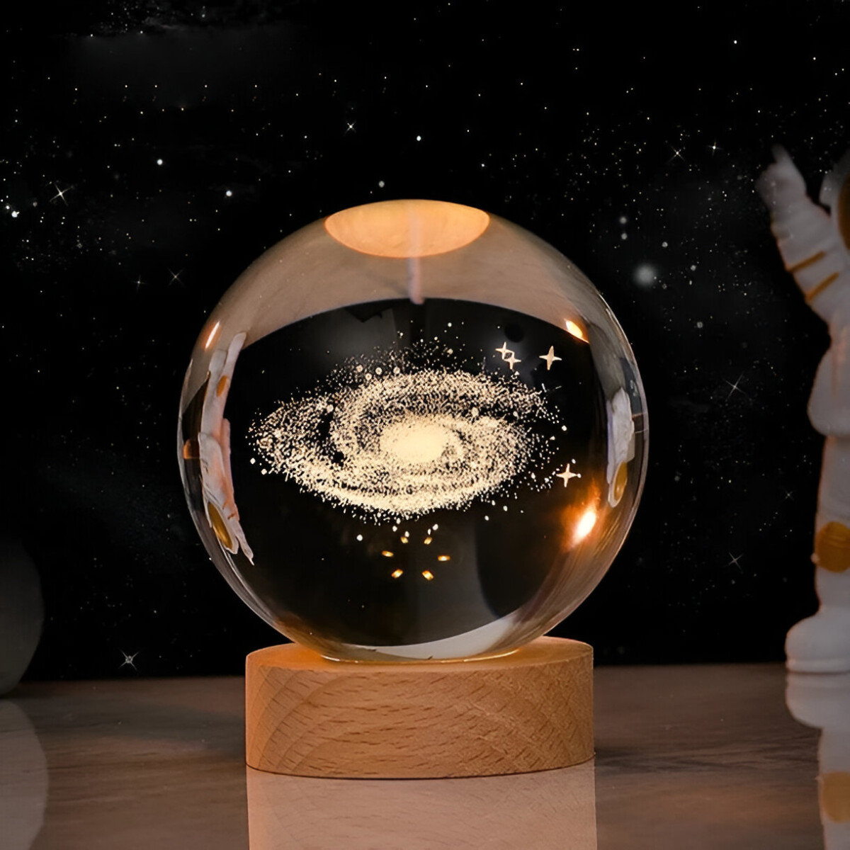 Lámpara Veladora Bola De Cristal Luz Blanca - Vía Lactea 