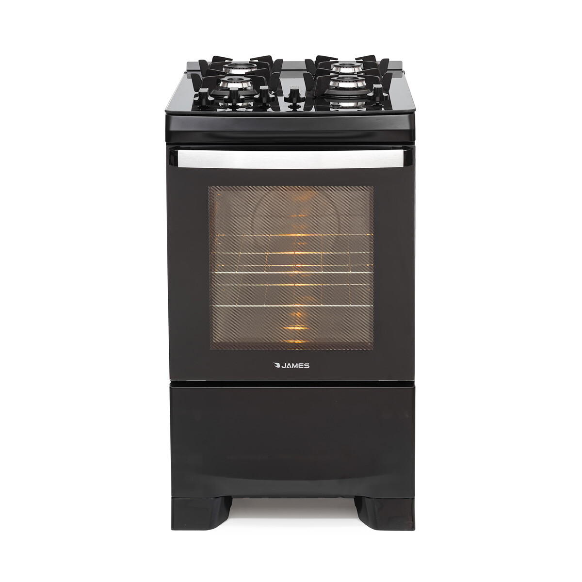 COCINA A GAS JAMES MESADA DE VIDRIO 4H NEGRO C 700 V -G2 