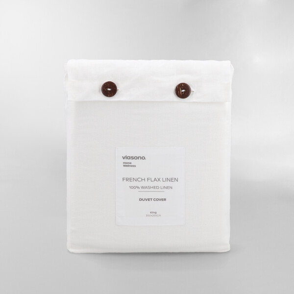 FUNDA DE DUVET FRENCH FLAX LINEN Blanco - KING
