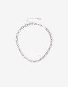 Collares Cortos Metal Collar Corto Eslabon Metálico. - Plateado Rodio