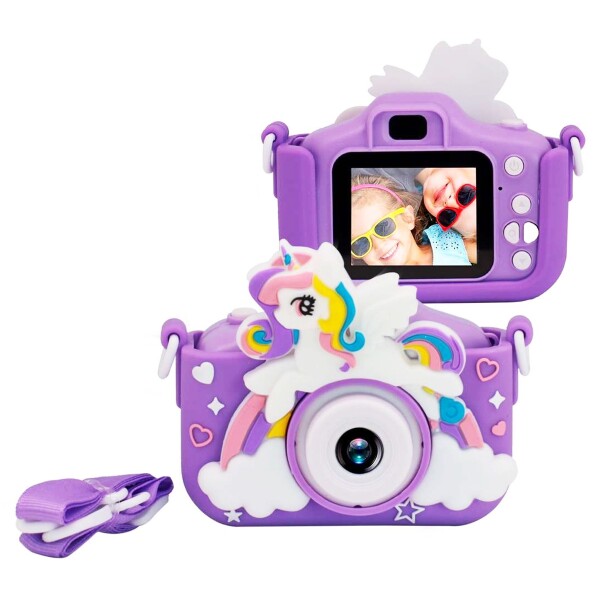 Camara De Fotos Unicornio Infantil Digital Para Niños Atrix® Variante Color Violeta