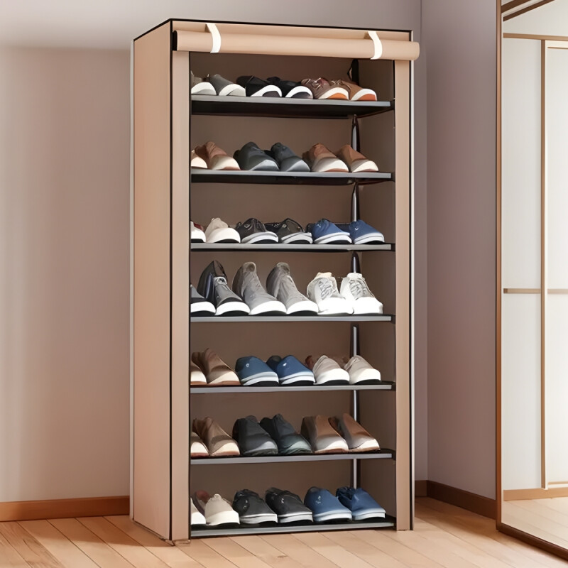 Zapatera de tela MARRON CLARO