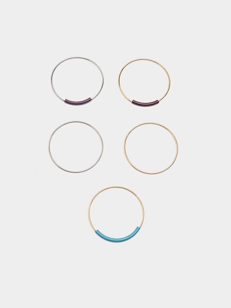 Set De Pulseras Con Esmalte multicolor