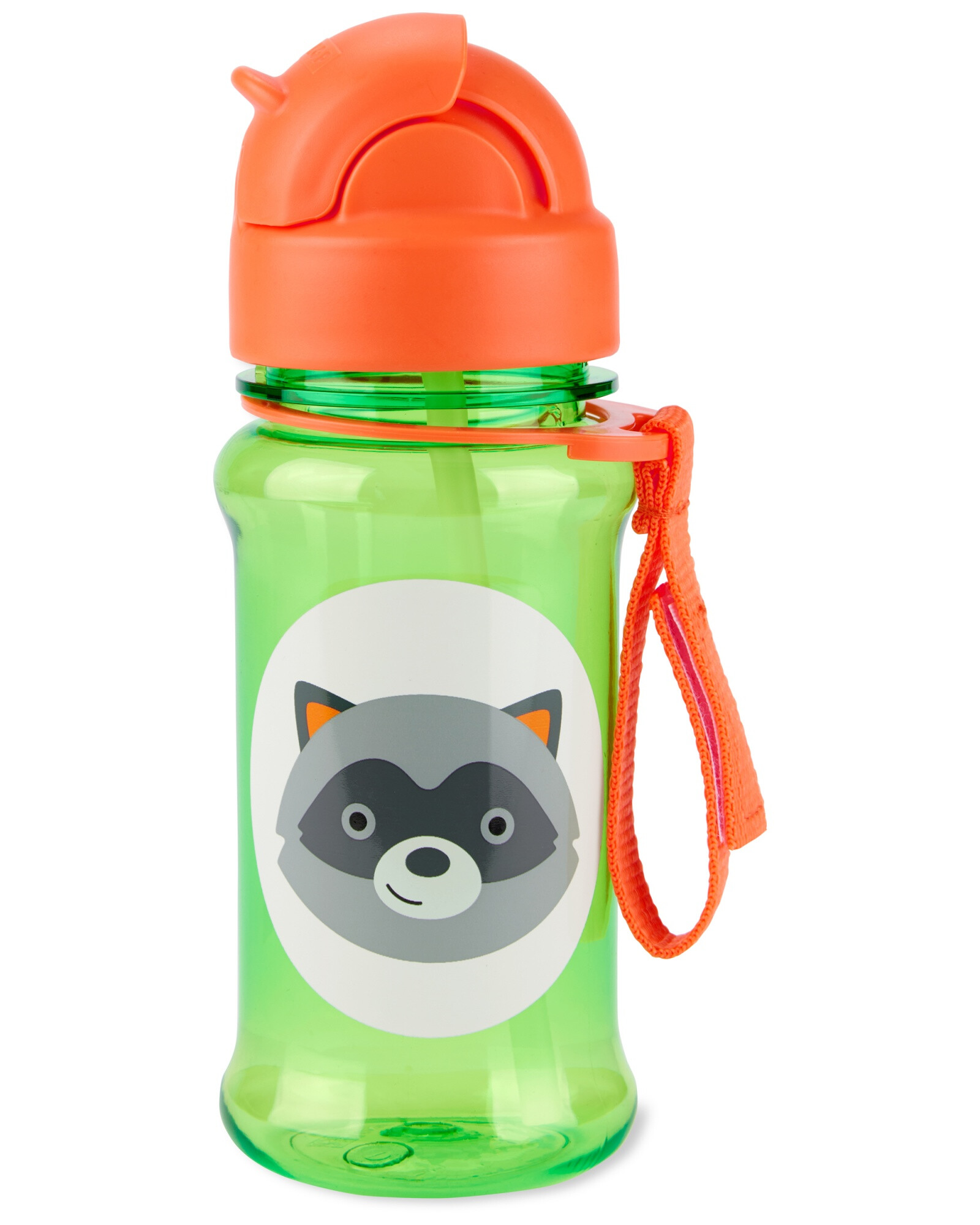 Botella de plástico Tritan, con sorbito, diseño mapache Botella de plástico Tritan, con sorbito, diseño mapache