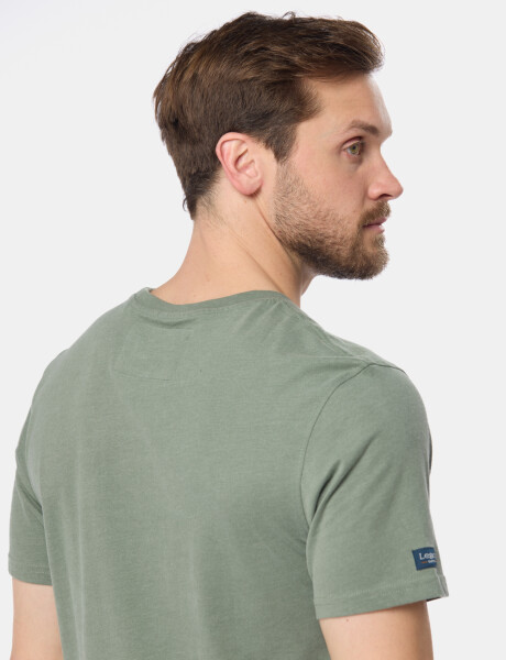 REMERA BÁSICA DE ALGODÓN Verde Melange