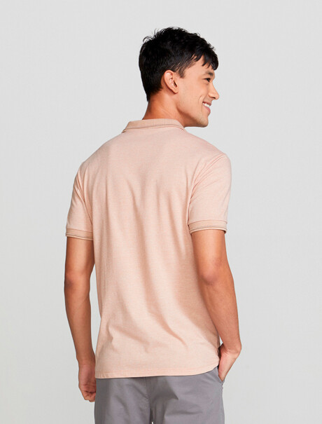 POLO MASCULINA BÁSICA EN TELA TEXTURIZADA ROSA