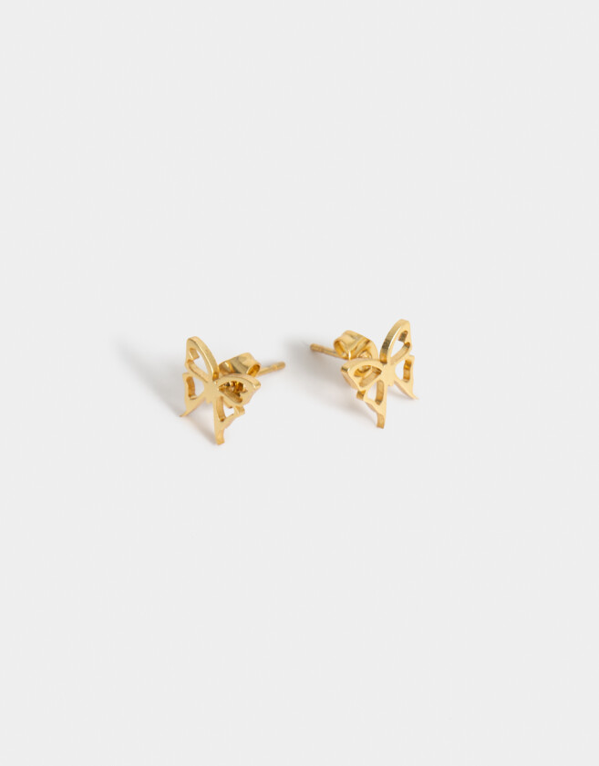 Aros Pasantes Acero quirúrgico Aros De Acero Quirúgico Mariposas - Dorado