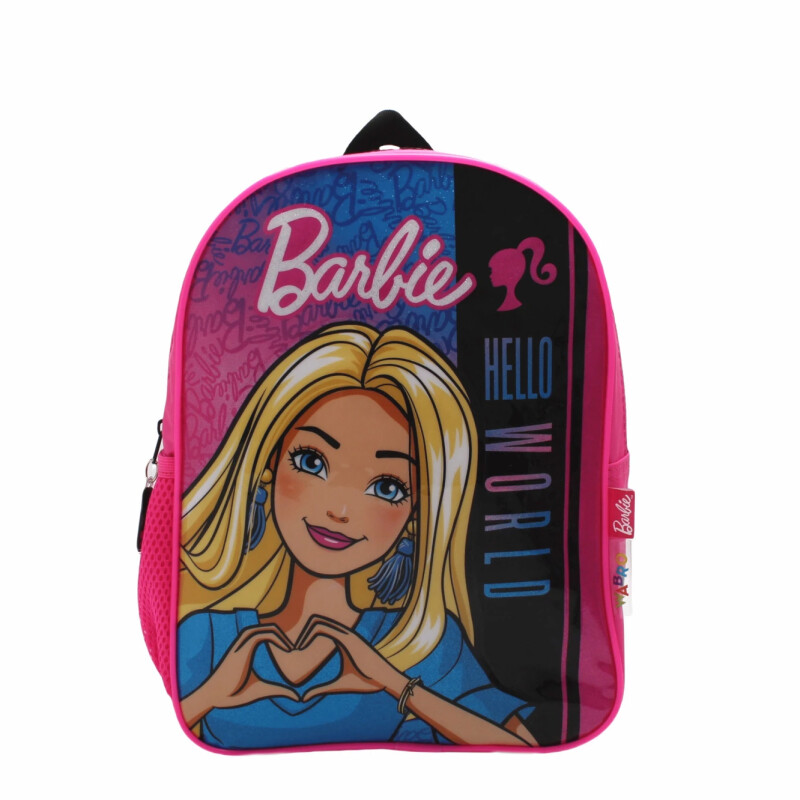 Mochila Barbie Hello World 12" Fucsia - Negro