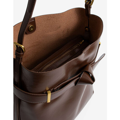 Cartera Saca Con Lazo Marron Suela