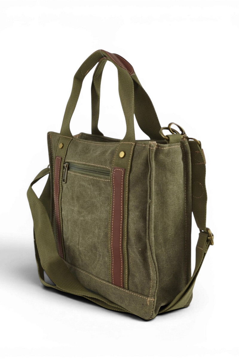 Cartera morral de lona Verde