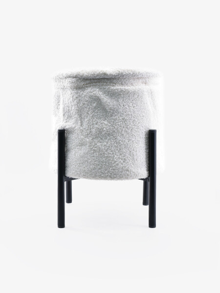 PUFF PLEGABLE CORDERITO CRUDO
