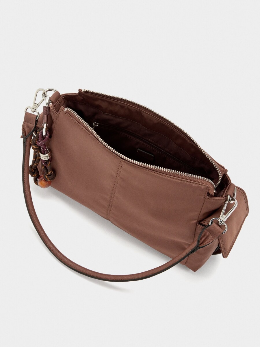Bolso Bandolera De Nylon Con Colgante naranja