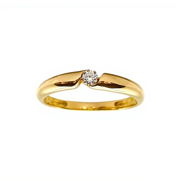 Anillo Solitario-Oro bajo-Piedra Zirconia-AN8075 conpiedra
