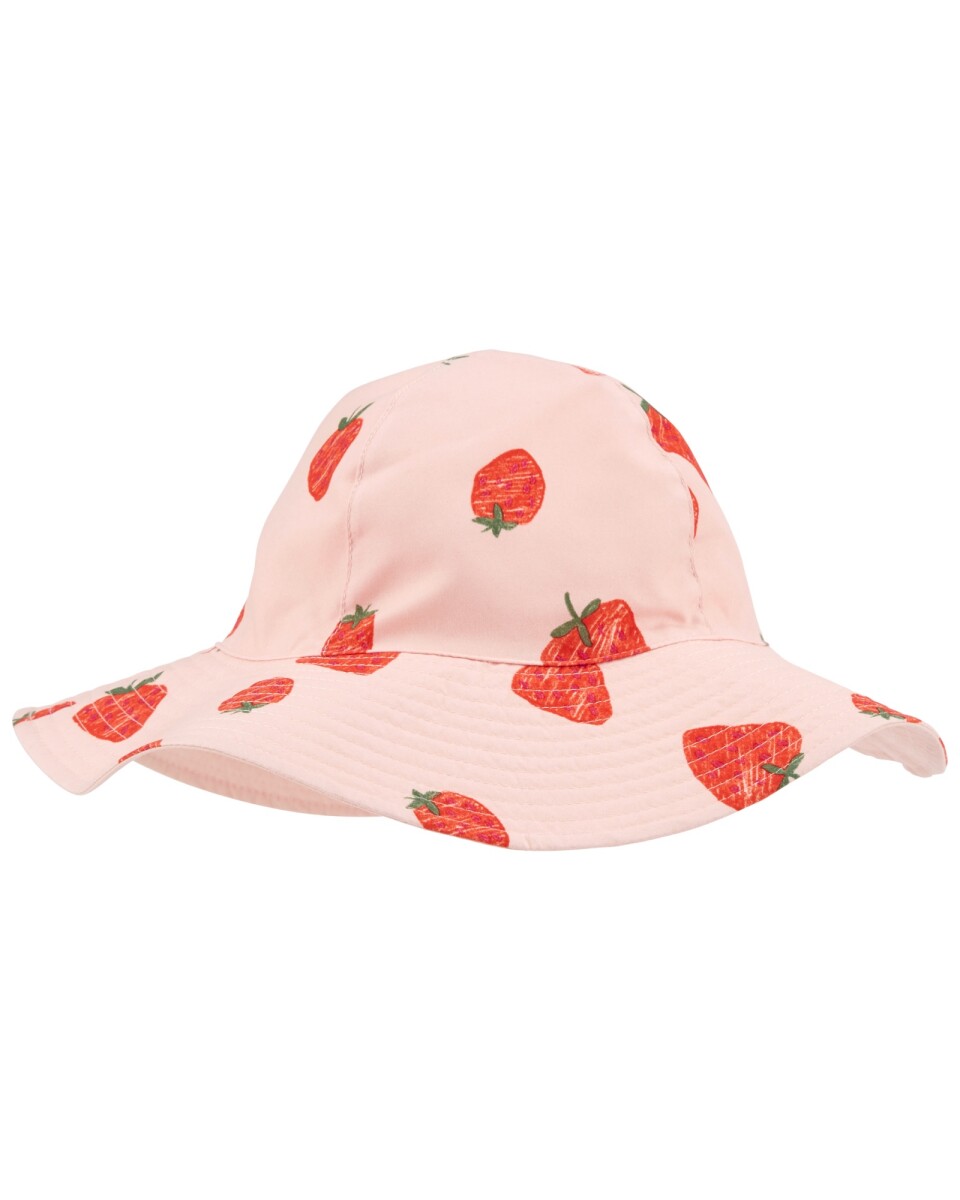Gorro reversible de algodón con protección UPF 50+ diseño frutillas 