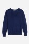 Sweater escote en V liso AZUL FRANCIA