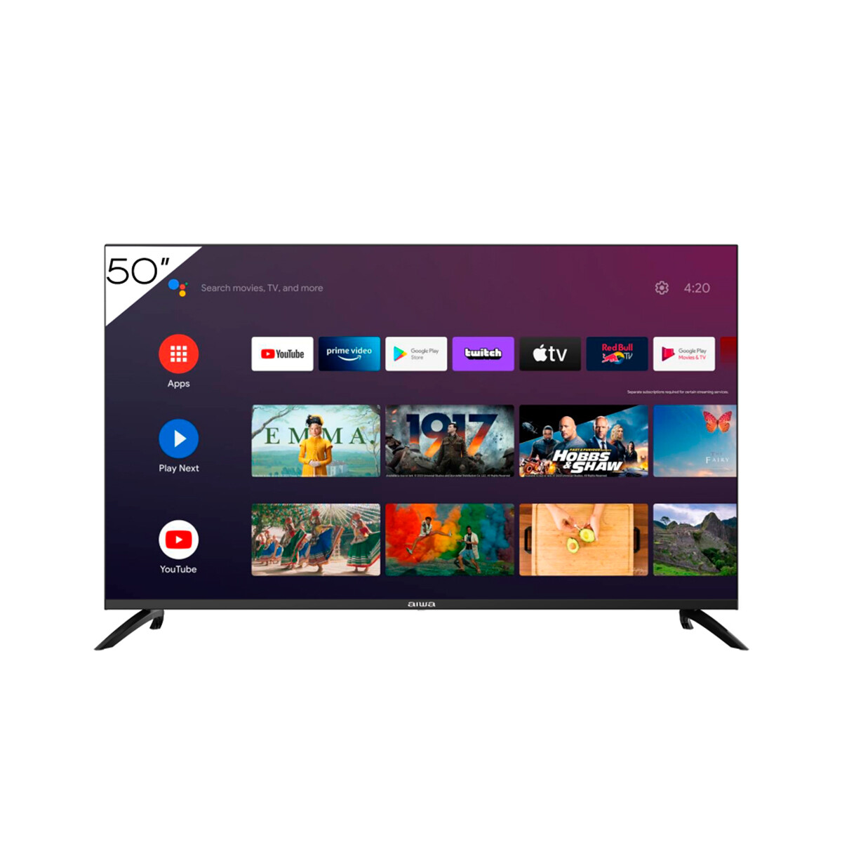 Smart Tv 4k Uhd Aiwa 50" Aw50b4k Con Google Tv 