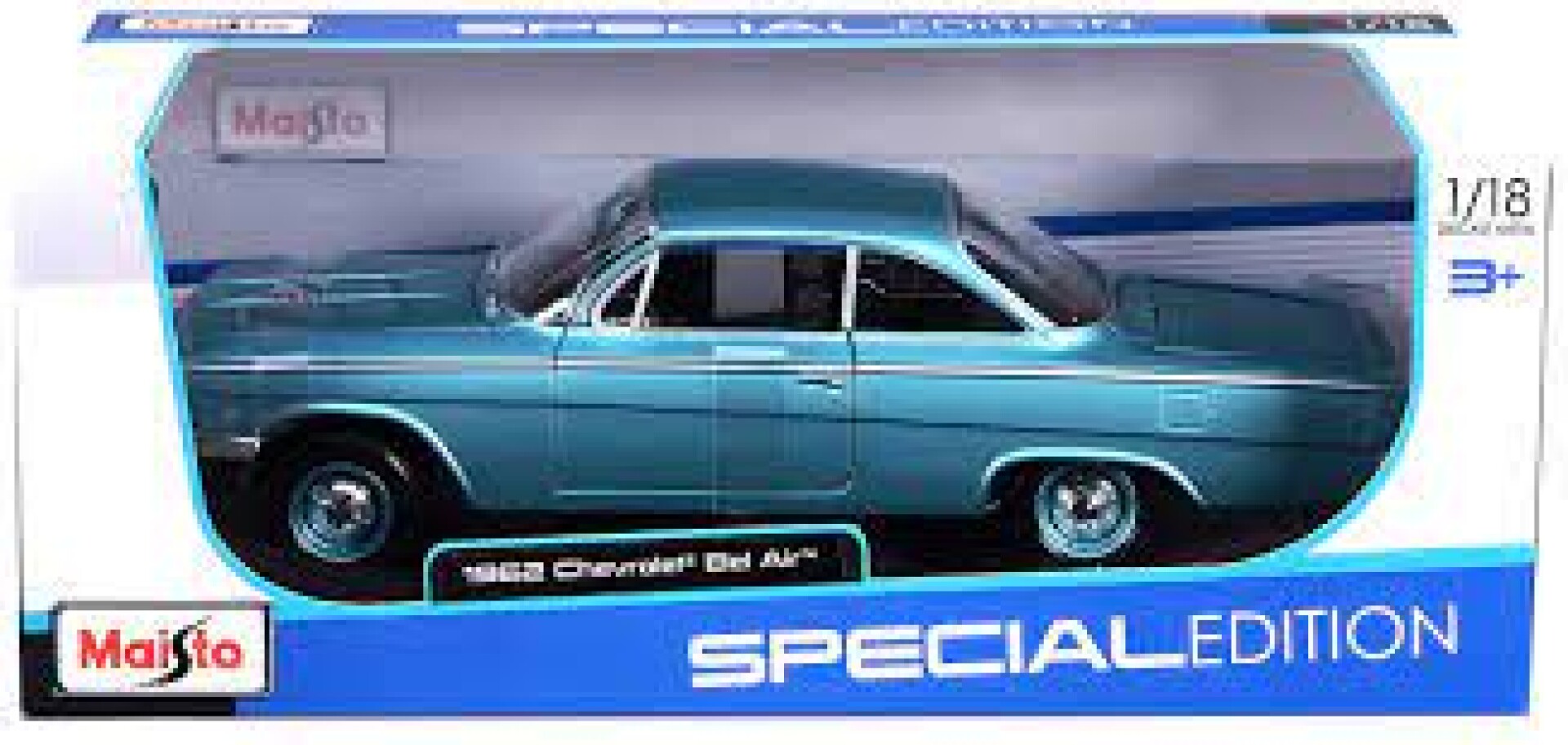 Chevrolet Bel Air 1962 turquesa modelo clásico 1:18 