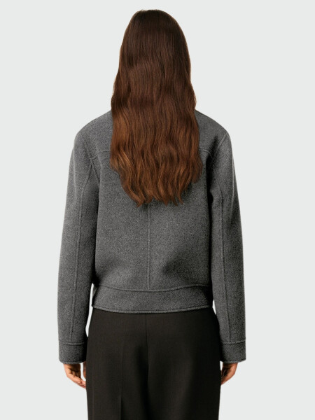 AMI PARIS - Chqueta Boxy Abotonada de Lana Alta Automática