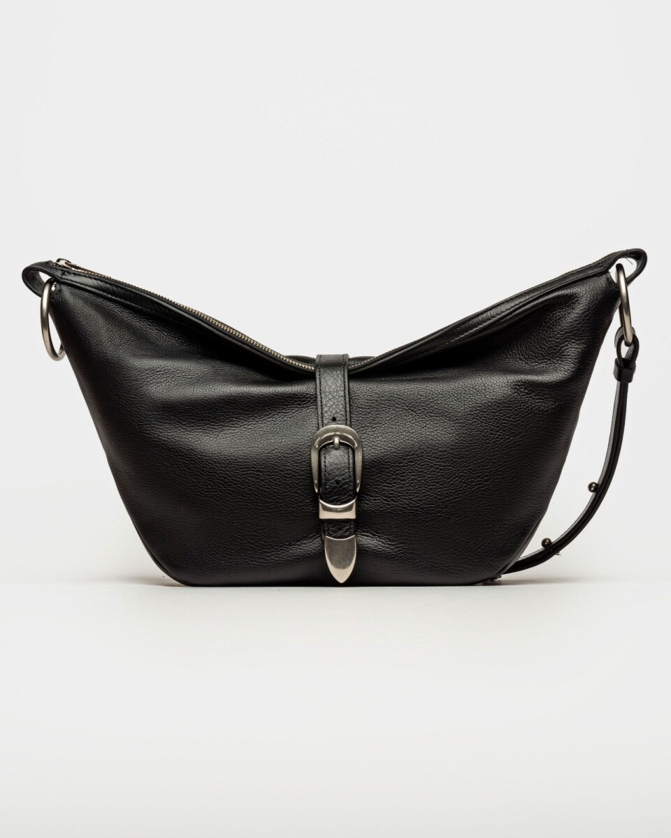 Bolso Bambu en cuero liso satinado - Negro 