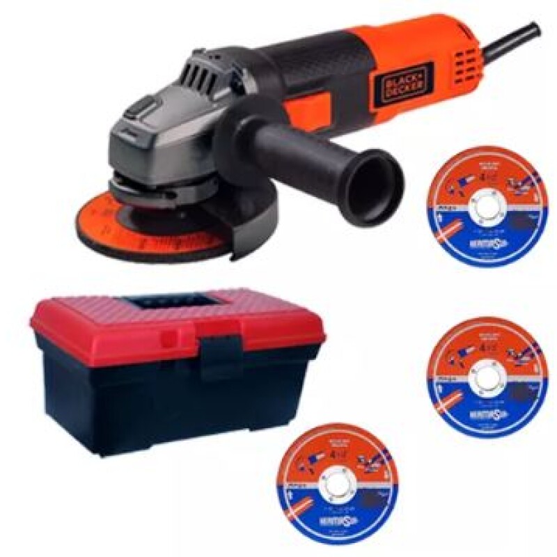 Amoladora Black & Decker 820 + Discos Y Caja Herramientas Amoladora Black & Decker 820 + Discos Y Caja Herramientas