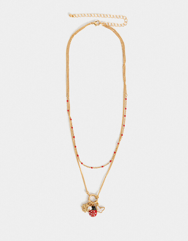 Collares Cortos Collar Corto Bañado En Oro - Dorado