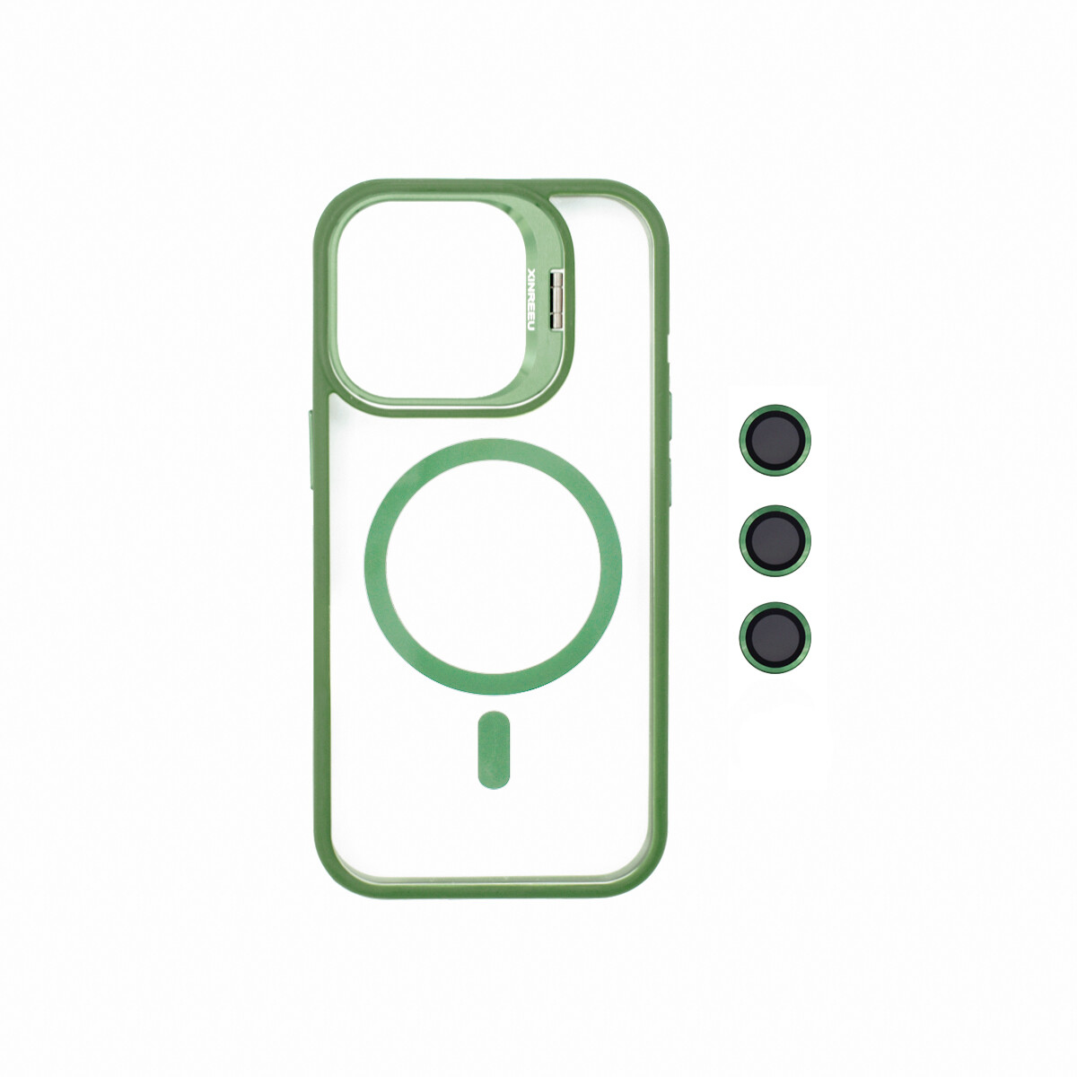 Protector para iPhone 16 Pro con protector cámara verde 