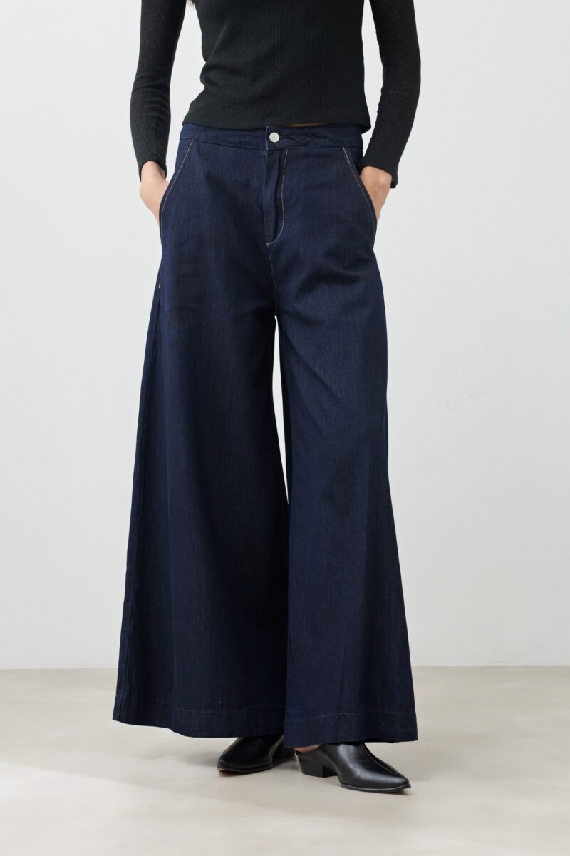 Pantalón de jean wide leg jean oscuro