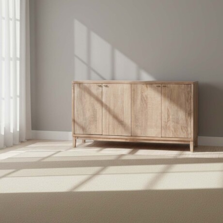 APARADOR 4P MADERA NATURAL-BEIGE MANGO