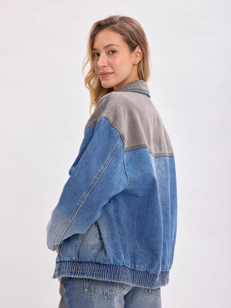 Campera jean bomber Negro