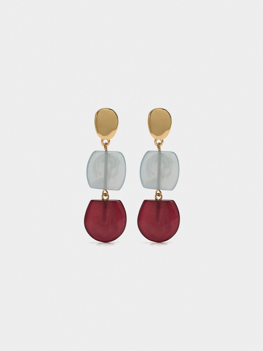 Pendientes Largos Efecto Piedra multicolor
