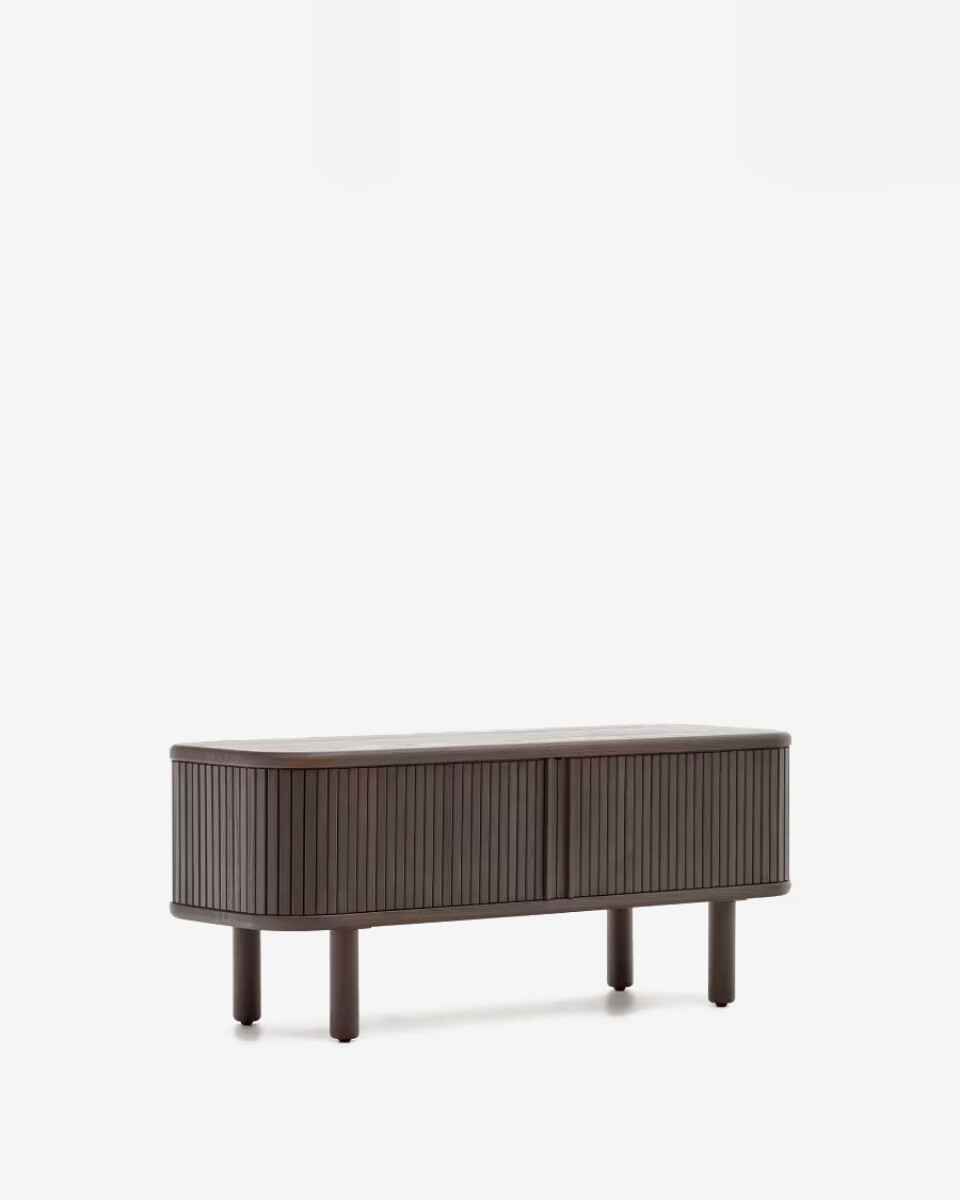 Mueble TV Mailen 2 puertas en chapa de fresno - con acabado oscuro 120 x 50 cm 