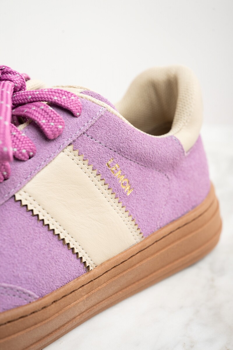 Zapatilla Gamuza Combinada Lila