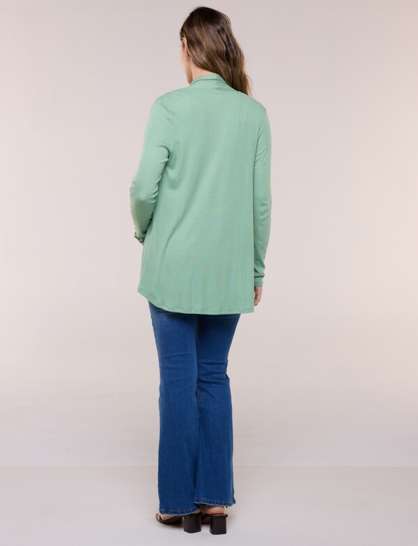 Cardigan De Punto Acanalado VERDE