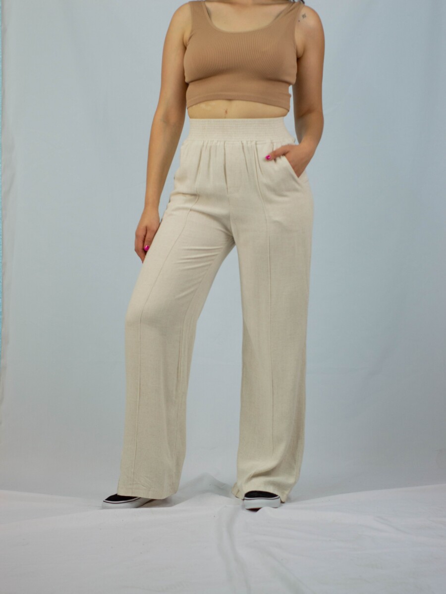 Pantalon Dama Lino - Off White 