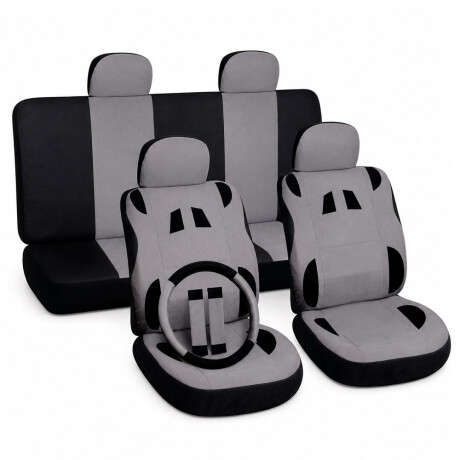 CUBRE ASIENTO - ECO CUERO NEGRO GRIS - CUBRE ASIENTO - ECO CUERO NEGRO GRIS -