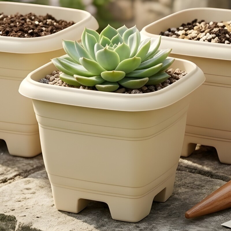 Maceta mediana cuadrada 4,3 lts ARENA