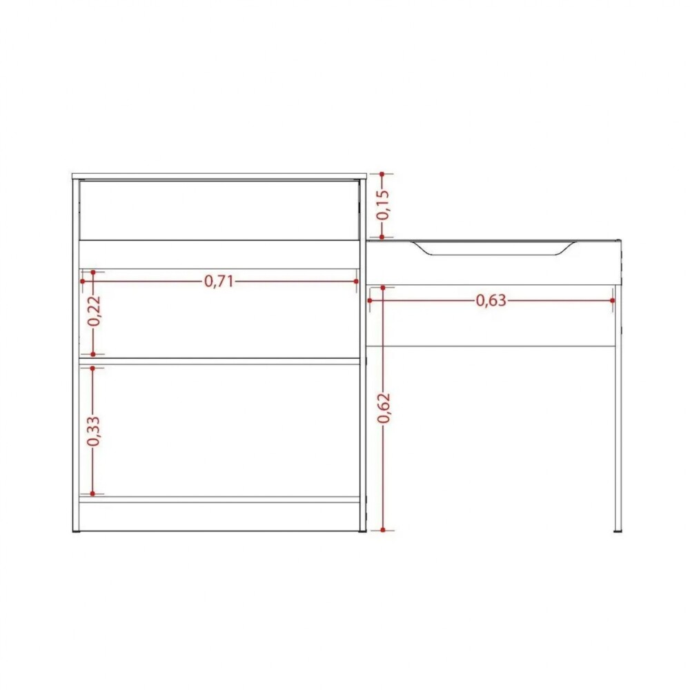 Escritorio Tocador 1 puerta 1 cajón - Trend Marron