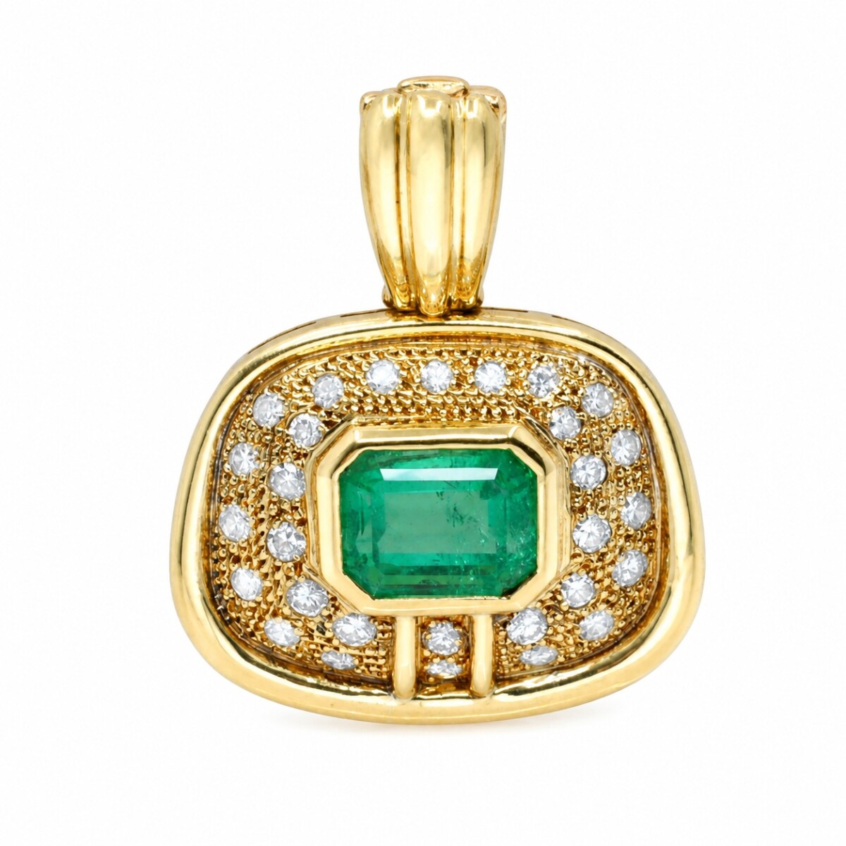 Colgante oro 18k brillantes y esmeralda 