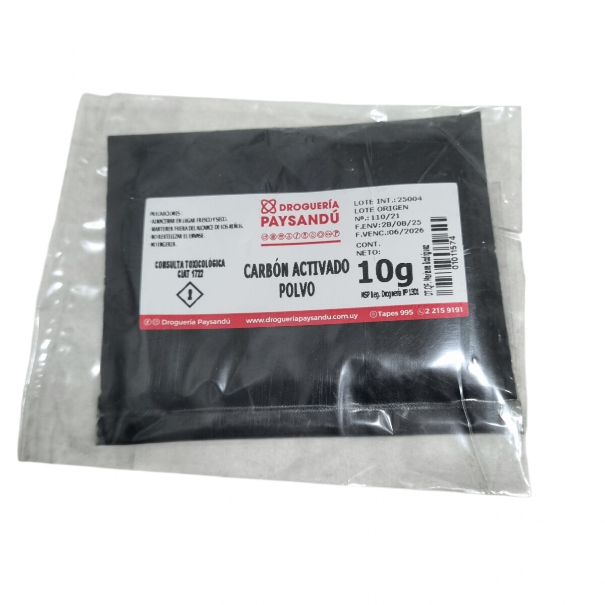 Carbón Activado en Polvo - 10 g 