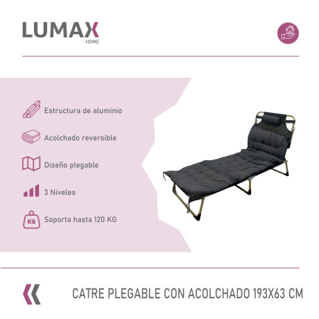 Catre Cama Plegable Acolchonada 193x68cm Azul