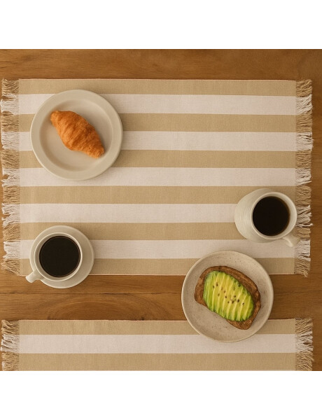 INDIVIDUAL ALGODÓN 35X45CM RAYAS ANCHAS BEIGE INDIVIDUAL ALGODÓN 35X45CM RAYAS ANCHAS BEIGE