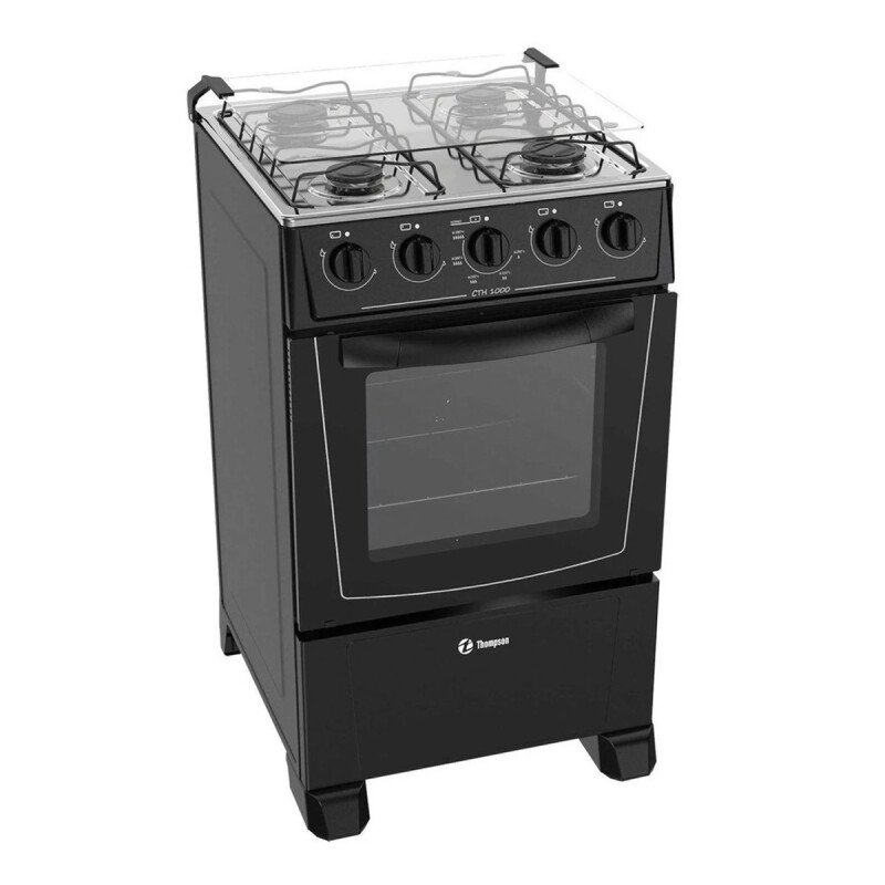 COMBO THOMPSON HELADERA FULL BLACK CON COCINA Y CAMPANA EXTRACTORA NEGRA Combo Thompson Heladera Full Black Con Cocina Y Campana Extractora Negra