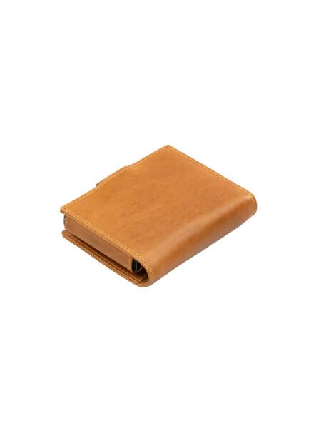 METAL WALLET BRUSHED COGNAC