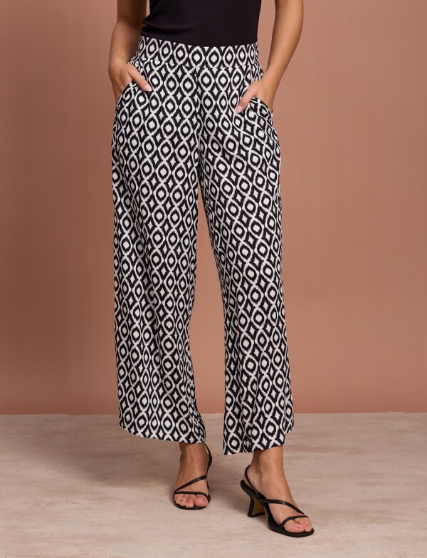 Pantalon Pull On BLANCO/NEGRO