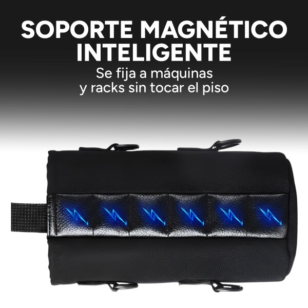 Bolso De Gimnasio Soporte Magnético P/ Botella Morral Correa Color Negro