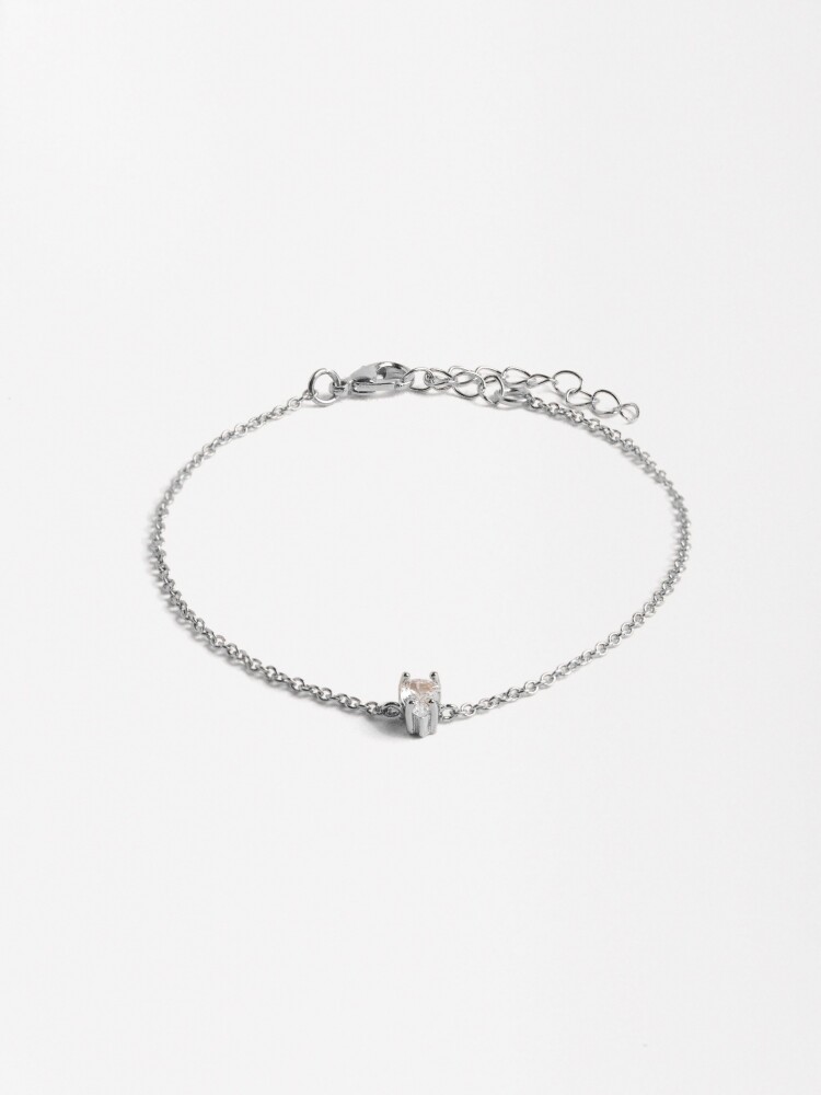 Pulsera Con Circonitas plateado