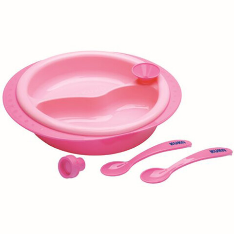 Kuka set de plato térmico y cucharas Rosa