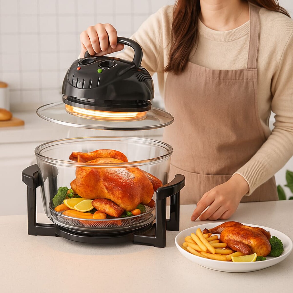 Freidora De Aire Raf Air Fryer Sin Aceite 12l 3500w Halógena 